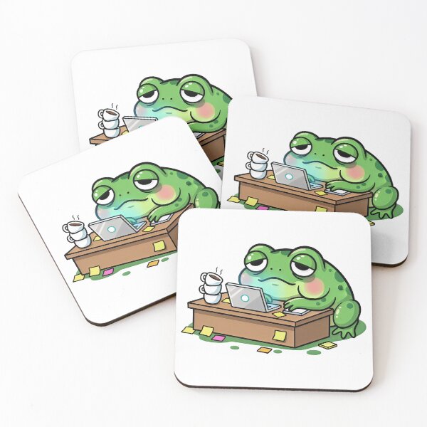 Item preview, Tired Office Frog Funny Illustration designed and sold by SolviaStudio.
