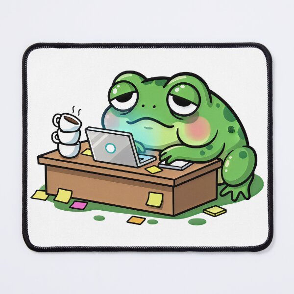 Item preview, Tired Office Frog Funny Illustration designed and sold by SolviaStudio.
