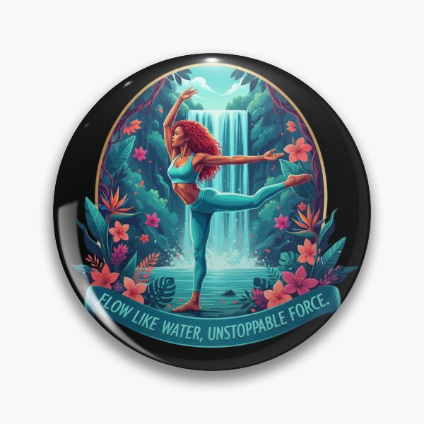 Item preview, Flow Like Water Unstoppable Force Yoga Waterfall Jungle Pop Art Empowerment designed and sold by BoldBloomArt.