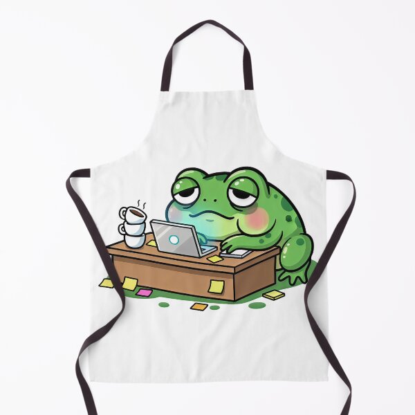 Item preview, Tired Office Frog Funny Illustration designed and sold by SolviaStudio.