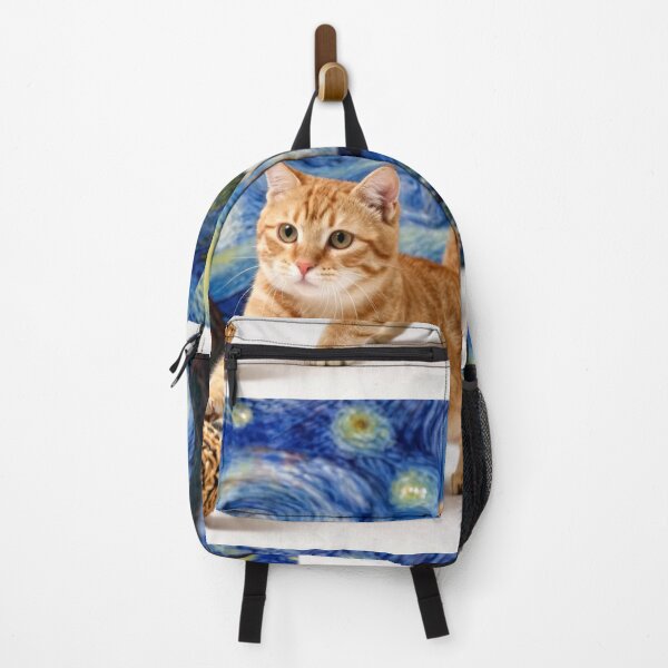 Item preview, orange tabby playful starry night colorful fun cat art designed and sold by SmashingDeals.