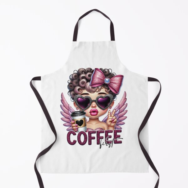 Item preview, Coffee First Glam Angel Girl, Cute Sparkly Coffee Art designed and sold by FunnyTeeByMe.