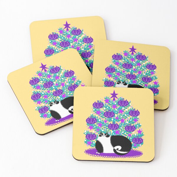 Item preview, Purple Cat Xmas Tree designed and sold by poket.piktures.