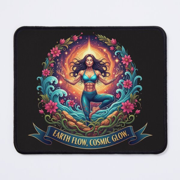 Item preview, Earth Flow Cosmic Glow Yoga Tree Pose Elements Spiritual Pop Art designed and sold by BoldBloomArt.