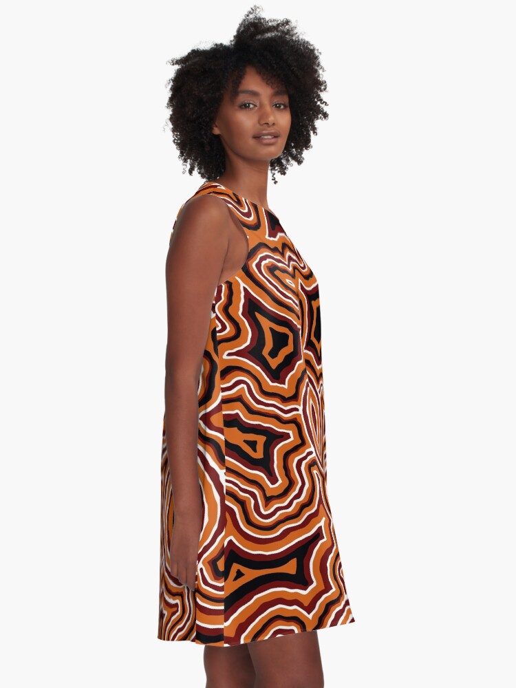 Alternate view of Aboriginal Art - Pathways - Authentic Design A-Line Dress