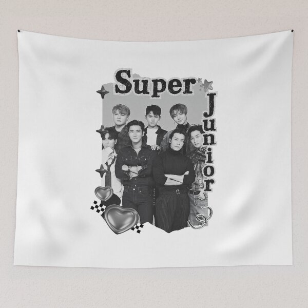 Item preview, Super Junior K-Pop Legacy Tribute Kpop boy group Art members Black and White Collage Digital Art Portrait designed and sold by AJUNICE STUDIO.