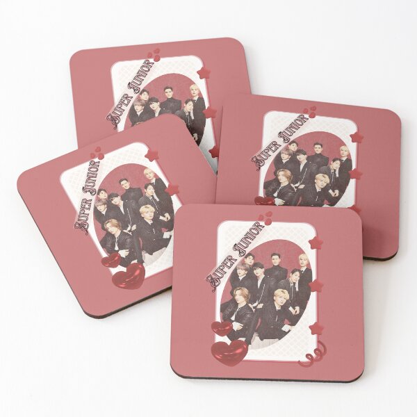Item preview, Super Junior K-Pop Legacy Tribute Kpop boy group Art members portrait illustration Red Aesthetic Collage Design designed and sold by AJUNICE STUDIO.