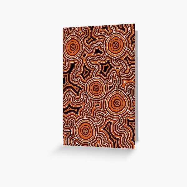 Authentic Aboriginal Art - Pathways - Authentic Design Greeting Card