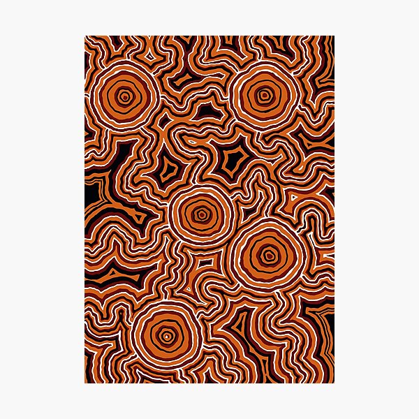 Authentic Aboriginal Art - Pathways - Authentic Design Photographic Print