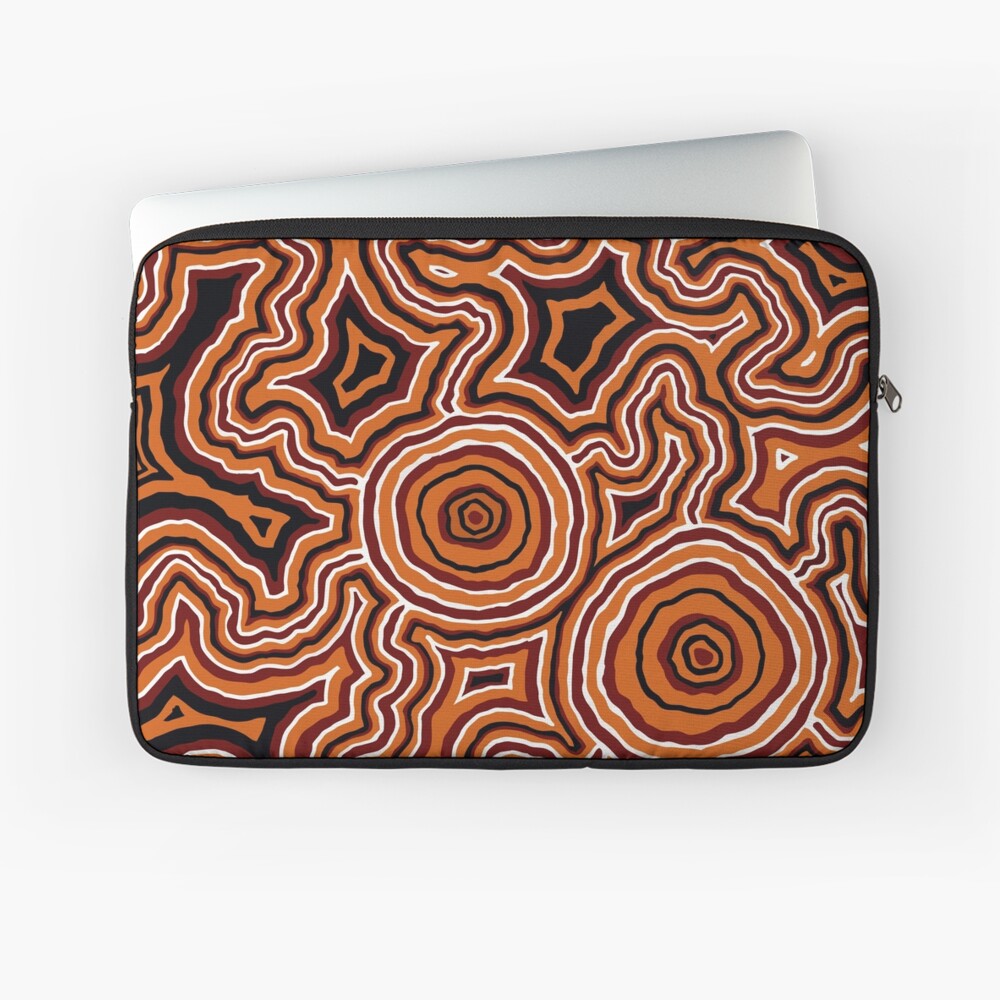 Authentic Aboriginal Art - Pathways - Authentic Design Laptop Sleeve
