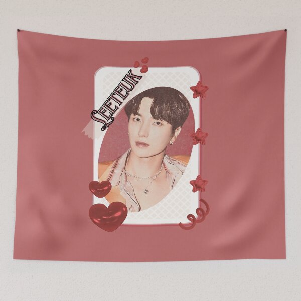 Item preview, Super Junior Leeteuk K-Pop Legacy Tribute Kpop boy group Art members portrait illustration Red Aesthetic Collage Design designed and sold by AJUNICE STUDIO.