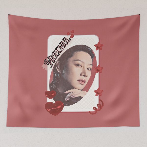 Item preview, Super Junior Heechul K-Pop Legacy Tribute Kpop boy group Art members portrait illustration Red Aesthetic Collage Design designed and sold by AJUNICE STUDIO.