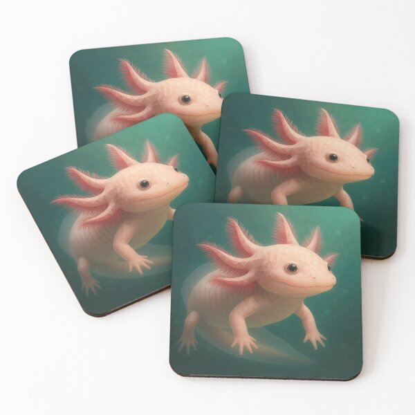 Item preview, Leucistic Axolotl Wall Art – GeoWild Underwater Glow Wildlife Print designed and sold by GeoWild Designs.