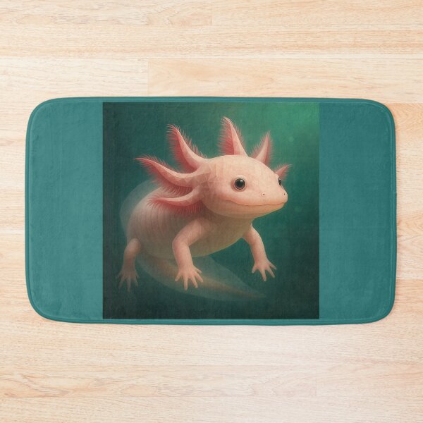 Item preview, Leucistic Axolotl Wall Art – GeoWild Underwater Glow Wildlife Print designed and sold by GeoWild Designs.