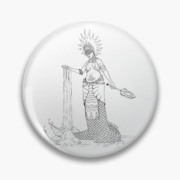 Item preview, Sea Spirit Queen – Mythical Water Deity Line Art Illustration designed and sold by RafarteAntunes.