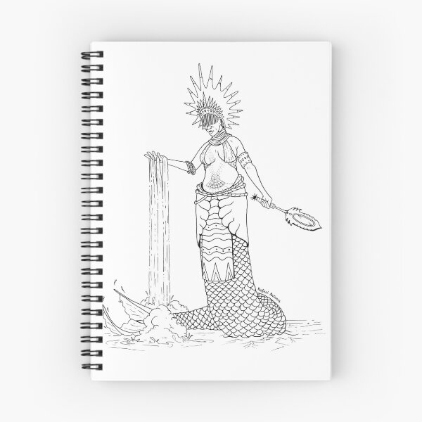 Item preview, Sea Spirit Queen – Mythical Water Deity Line Art Illustration designed and sold by RafarteAntunes.