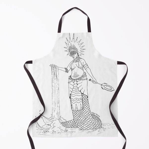 Item preview, Sea Spirit Queen – Mythical Water Deity Line Art Illustration designed and sold by RafarteAntunes.