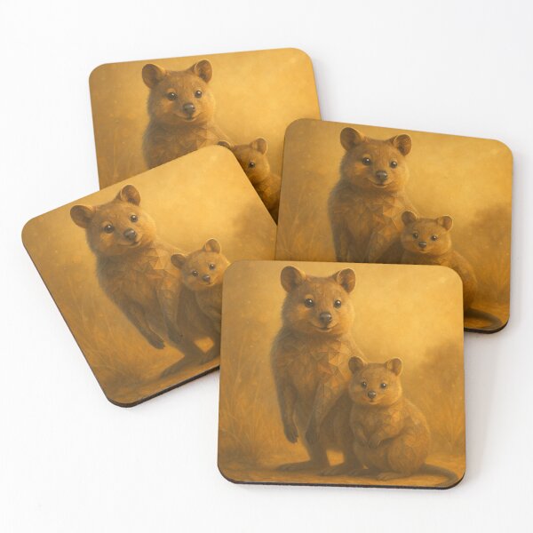 Item preview, Quokka Family Wall Art– Golden Glow designed and sold by GeoWild Designs.