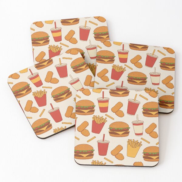Item preview, Fast food burgers fries drinks seamless pattern design designed and sold by SassyArtistry.