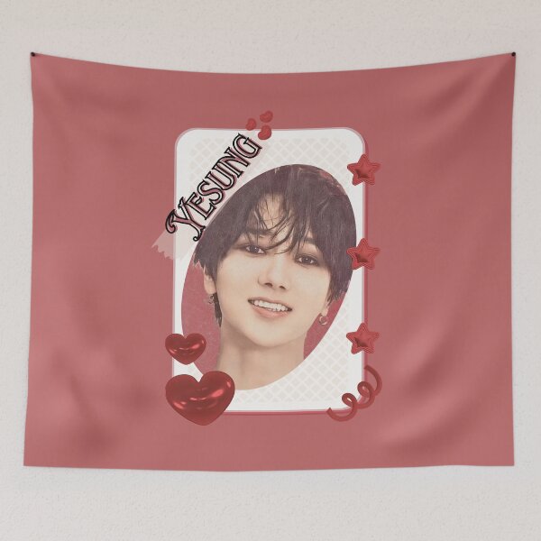 Item preview, Super Junior Yesung K-Pop Legacy Tribute Kpop boy group Art members portrait illustration Red Aesthetic Collage Design designed and sold by AJUNICE STUDIO.