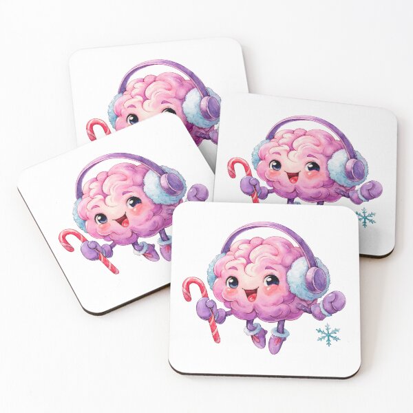 Item preview, Winter Brain. Cute Brain with Headphones and Candy Cane designed and sold by Anastasiia Yurevych.