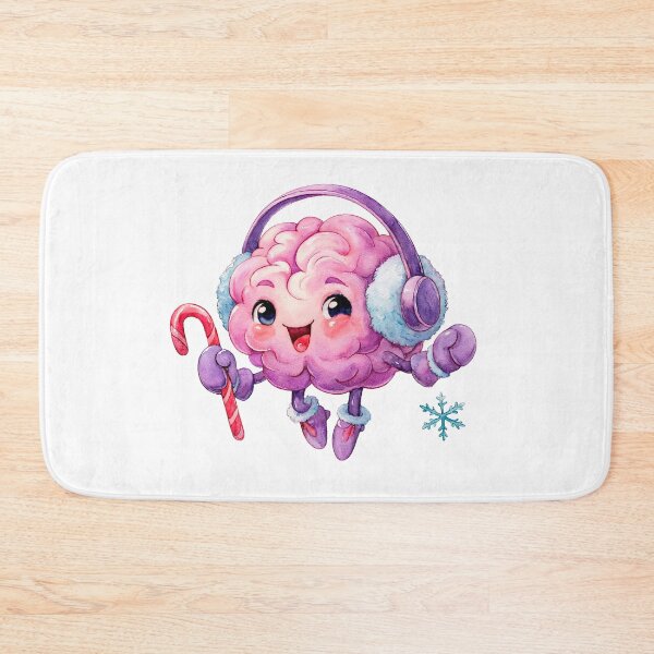 Item preview, Winter Brain. Cute Brain with Headphones and Candy Cane designed and sold by Anastasiia Yurevych.