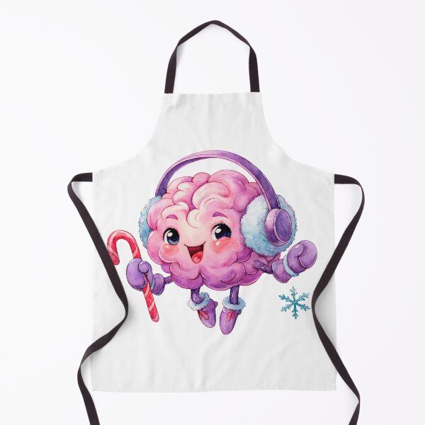 Item preview, Winter Brain. Cute Brain with Headphones and Candy Cane designed and sold by Anastasiia Yurevych.