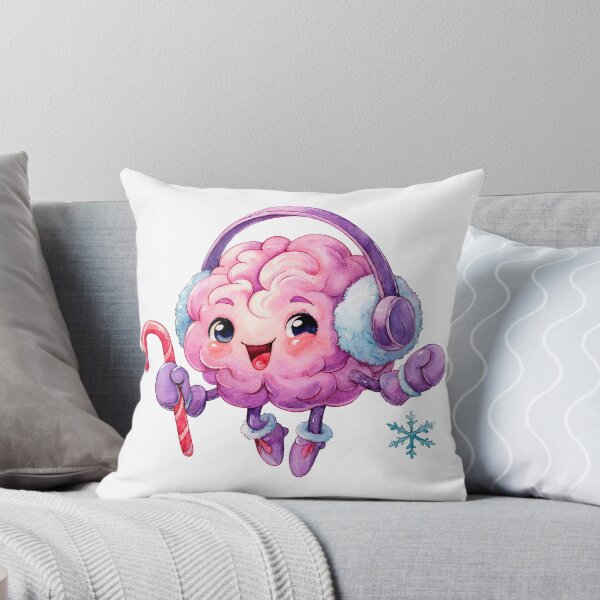 Item preview, Winter Brain. Cute Brain with Headphones and Candy Cane designed and sold by Anastasiia Yurevych.
