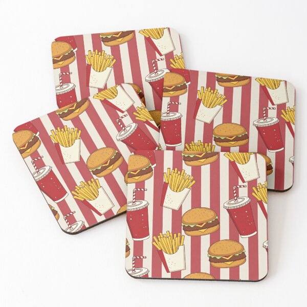 Item preview, Seamless fast food pattern with burgers fries drinks designed and sold by SassyArtistry.