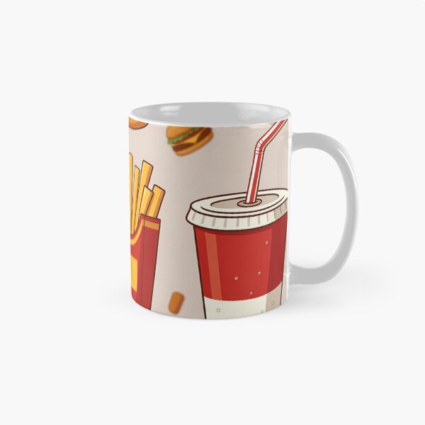 Item preview, Seamless fast food pattern with burgers fries drinks designed and sold by SassyArtistry.