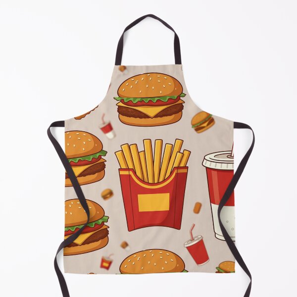 Item preview, Seamless fast food pattern with burgers fries drinks designed and sold by SassyArtistry.