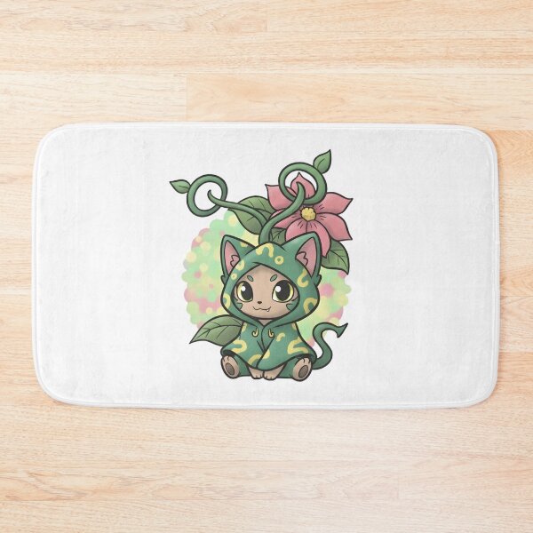 Item preview, Cute Cat With Flower And Vine Illustration designed and sold by hexenor.