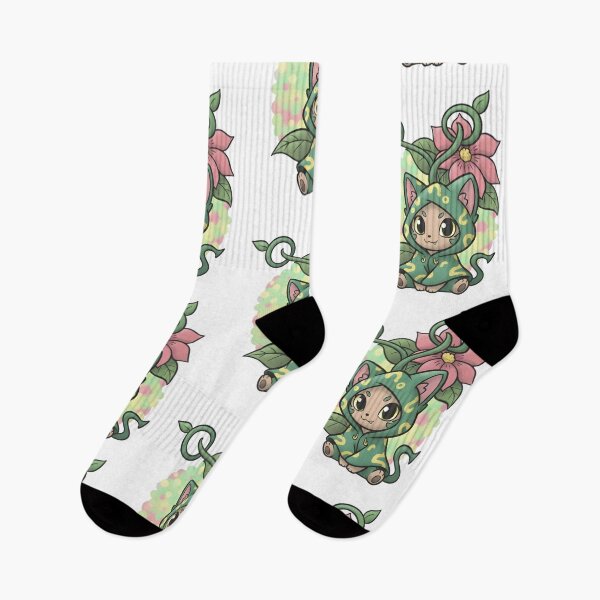 Item preview, Cute Cat With Flower And Vine Illustration designed and sold by hexenor.