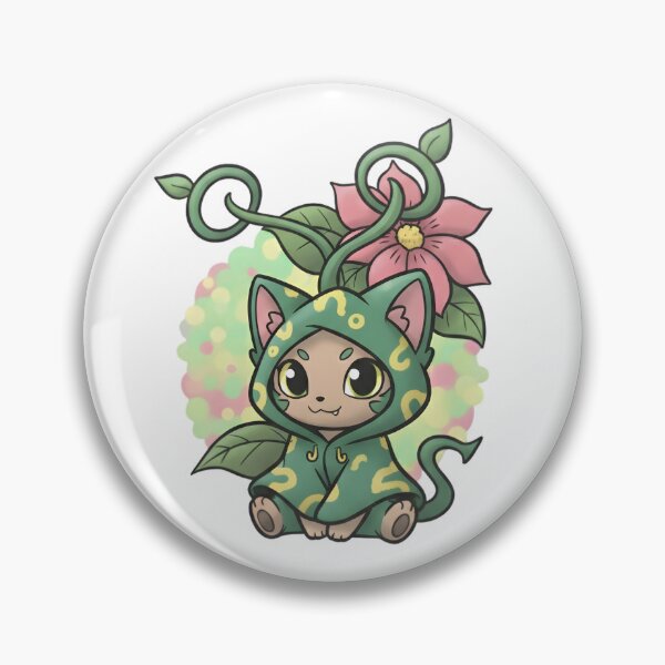Item preview, Cute Cat With Flower And Vine Illustration designed and sold by hexenor.