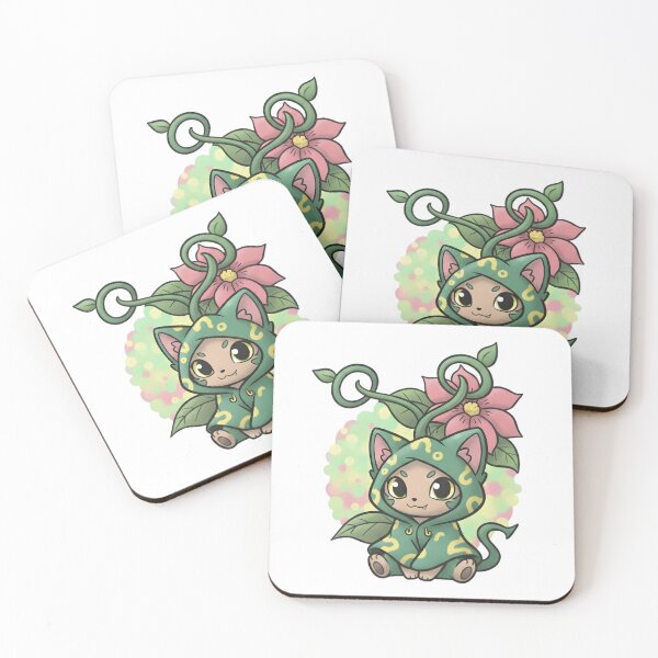 Item preview, Cute Cat With Flower And Vine Illustration designed and sold by hexenor.
