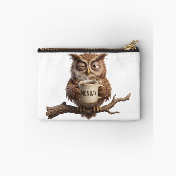 Item preview, Funny Exhausted Owl Hating Mondays with Coffee Mug designed and sold by TANKLI.
