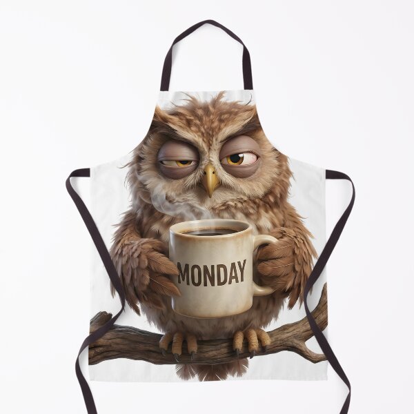 Item preview, Funny Exhausted Owl Hating Mondays with Coffee Mug designed and sold by TANKLI.