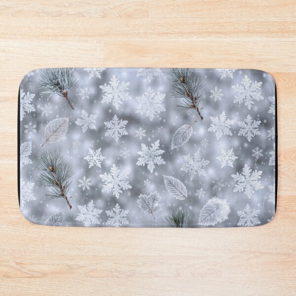 Item preview, Seamless winter pattern with snowflakes and frosted leaves designed and sold by SassyArtistry.