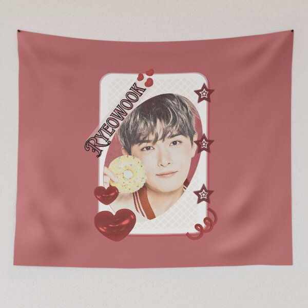 Item preview, Super Junior Ryeowook K-Pop Legacy Tribute Kpop boy group Art members portrait illustration Red Aesthetic Collage Design designed and sold by AJUNICE STUDIO.