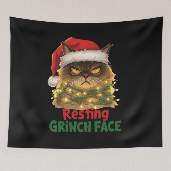 Item preview, Resting Grinch Face – Funny Cat Christmas Sweater by ECHOPAW CO. designed and sold by EchopawCo.
