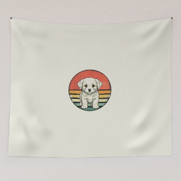 Item preview, Retro Sunset Cute Puppy Dog Graphic designed and sold by AbcDigs Studio.