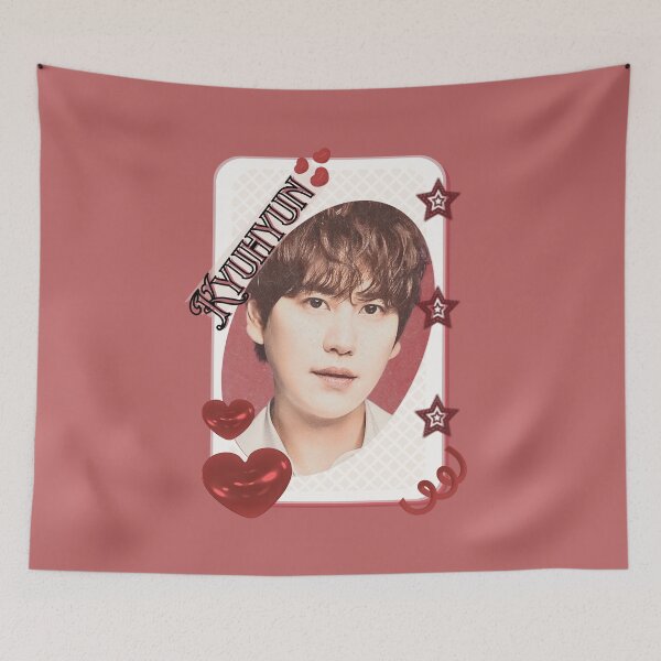 Item preview, Super Junior Kyuhyun K-Pop Legacy Tribute Kpop boy group Art members portrait illustration Red Aesthetic Collage Design designed and sold by AJUNICE STUDIO.