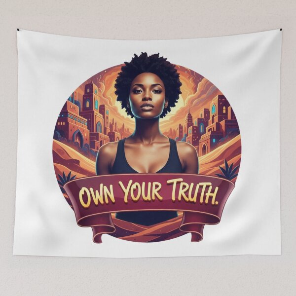 Item preview, Own Your Truth T-Shirt | Self-Acceptance & Desert City Art | Unique Empowerment High Gloss Pop Art designed and sold by BoldBloomArt.