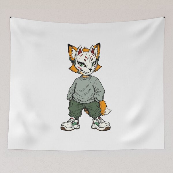 Item preview, The fox in the kitsune mask designed and sold by krabbaraban.