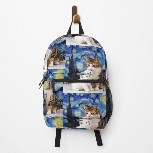 Item preview, tortoiseshell cat white kitten starry night colorful cute designed and sold by SmashingDeals.