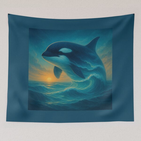 Item preview, Orca Wall Art– Spirit of the Rising Waves | GeoWild Designs designed and sold by GeoWild Designs.
