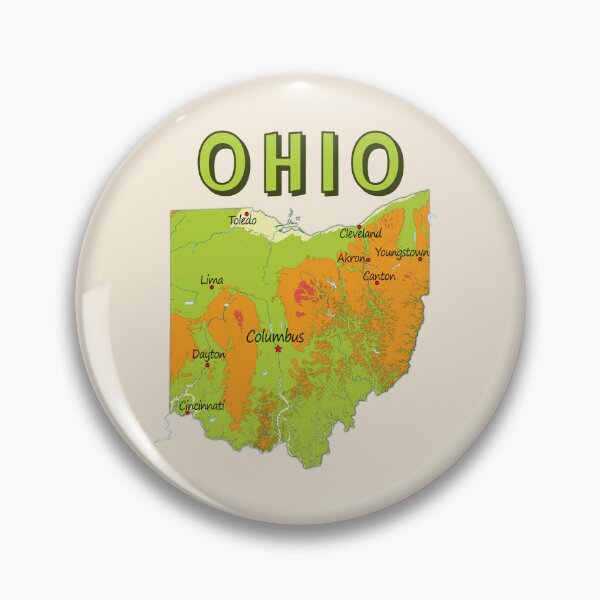 Item preview, Vibrant Ohio State Map & Major Cities - Modern Topography Design designed and sold by mashmosh.