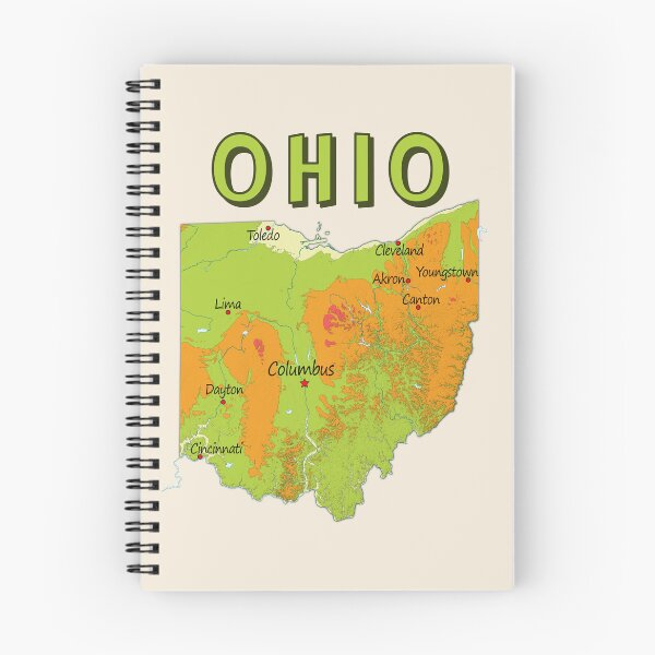 Item preview, Vibrant Ohio State Map & Major Cities - Modern Topography Design designed and sold by mashmosh.
