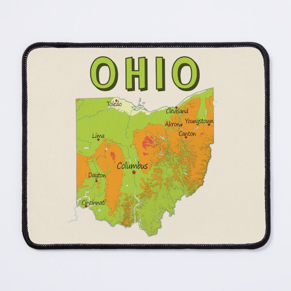 Item preview, Vibrant Ohio State Map & Major Cities - Modern Topography Design designed and sold by mashmosh.