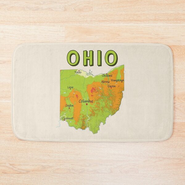 Item preview, Vibrant Ohio State Map & Major Cities - Modern Topography Design designed and sold by mashmosh.